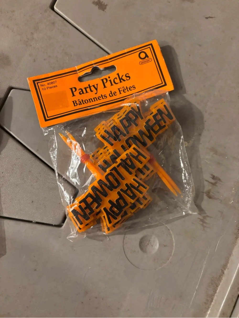3 Halloween Party Picks - Orange Halloween Toothpicks